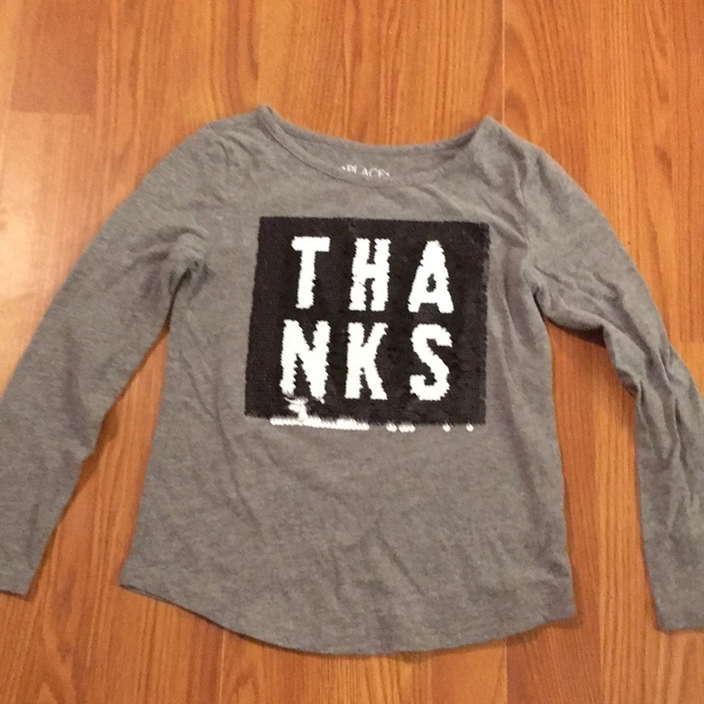 Place Sequin Long sleeve tee size 5/6 (X)